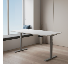 Reguliuojamo aukščio stalas Up Up Thor Pilkas, Stalviršis L Baltas